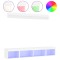 Unitati de perete TV cu LED-uri, 5 piese, alb, lemn prelucrat