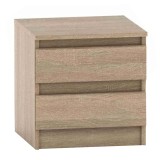 Cumpara ieftin Noptiera cu 2 sertare din mdf maro stejar sonoma Hany 41x40x42 cm