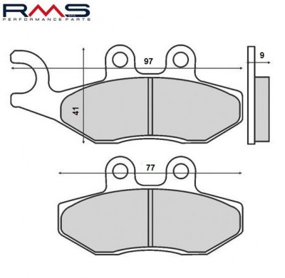 Set placute frana - Gilera DNA - Runner - Piaggio Fly - Beverly - X7 - X8 - X9 50-400cc - Peugeot Geopolis 125-400cc (RMS) foto