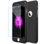 Cumpara ieftin Husa Full Cover 360&deg; (fata + spate + geam sticla) pentru iPhone 8 Plus, Negru