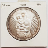 375 Bulgaria 50 Leva 1981 Mother and Child km 137 argint, Europa
