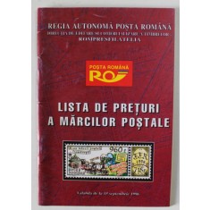 POSTA ROMANA , LISTA DE PRETURI A MARCILOR POSTALE , VALABILA DE LA 15 SEPTEMBRIE , 1996