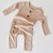 Salopeta cu maneca lunga si pantaloni lungi din bumbac organic si modal - Blush BabyCosy (Marime: 9-12 luni)