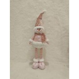 Figurina Craciun, Flippy, Om de Zapada, Picioare Telescopice, Inaltime Reglabila 44-54cm, Roz