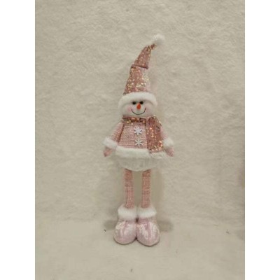 Figurina Craciun, Flippy, Om de Zapada, Picioare Telescopice, Inaltime Reglabila 44-54cm, Roz foto