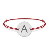 Lara - Bratara snur personalizata cu banut argint 925 cu initiala