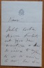 Scrisoare expediata de Alexandru Odobescu, scrisa olograf, pe hartie cu filigran