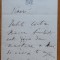Scrisoare expediata de Alexandru Odobescu, scrisa olograf, pe hartie cu filigran