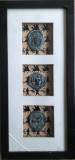 Tablou, cu 3 imitaţii de monede antice greceşti