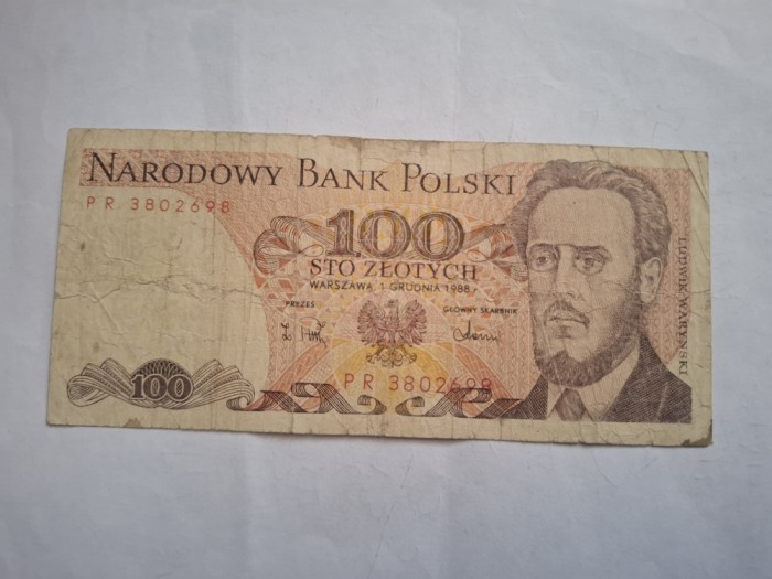 100 zloti 1986