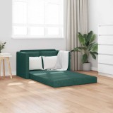 vidaXL Canapea extensibilă 2 &icirc;n 1, verde &icirc;nchis, 112x174x55 cm, textil 353968