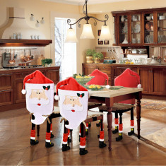 Decorațiuni pentru scaune - Moș Crăciun - 47 x 75 cm - roșu/alb foto