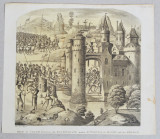 J Harris &quot;Battle of Calais&quot; aquatinta cca 1790-1834, Istorice, Cerneala, Altul