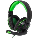 Casti gaming , Esperanza EGH380 VENOM, cu microfon, cablu 2 m, negru cu verde