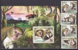 Guineea Bissau 2013 fauna maimute WWF MI 6644-6647 + bl.1163 MNH ww81, Nestampilat