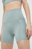 P.E Nation pantaloni scurți de antrenament Free Play culoarea verde, neted, high waist