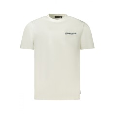 Napapijri Tricou barbati, cu imprimeu grafic pe fata si pe spate, Regular Fit, Alb, M