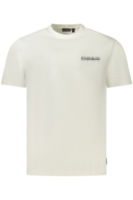 Napapijri Tricou barbati, cu imprimeu grafic pe fata si pe spate, Regular Fit, Alb, M foto