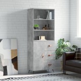 vidaXL Dulap &icirc;nalt, gri beton, 69,5x34x180, lemn compozit