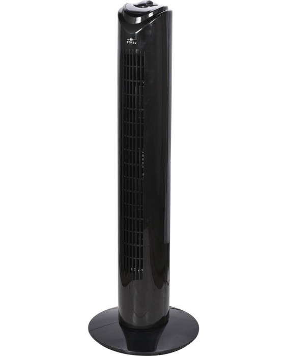 Ventilator turn LENTZ 80042, 45W, 81cm, 3 viteze, oscilatie, timer, negru