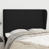 VidaXL Tăblie de pat cu aripioare, negru, 147x23x118/128 cm, textil