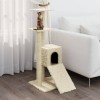 VidaXL Ansamblu pisici cu stâlpi din funie de sisal, crem, 92 cm