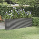 vidaXL Strat &icirc;nălțat grădină gri 224x40x68cm oțel vopsit electrostatic
