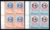 ROMANIA 1998 LP 1460 ZIUA MARCII POSTALE ROMANESTI BLOCURI DE 4 TIMBRE MNH