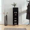 Gossi pantofar, negru, 30x35x105 cm, lemn compozit
