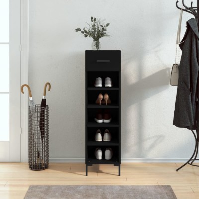 Gossi pantofar, negru, 30x35x105 cm, lemn compozit foto