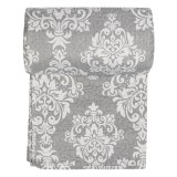 Cuvertură Pat Dublu, Model Damask, Material Poliester, Culoare Gri, Dimensiuni 220x240cm, Oem