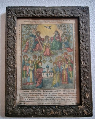 Cromolitografie religioasă tipărită &amp;icirc;n 1904 &amp;icirc;n zilele regelui Carol I a Romaniei foto