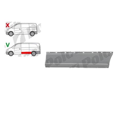Piese de reparatie pentru panoul lateral Mercedes Vito/ Viano (W639), 01.2003-2014, partea Stanga, Tabla; cu gauri pt. ornamente; lungime 1600, inalt foto