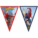 Ghirlanda petrecere din carton cu 9 stegulete model Spiderman 2.3M