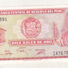 bnk bn Peru 10 soles de oro 1976 xf