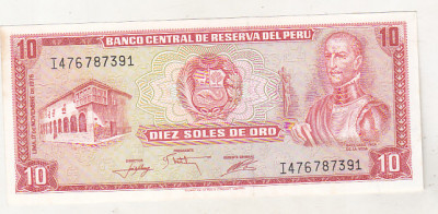 bnk bn Peru 10 soles de oro 1976 xf foto
