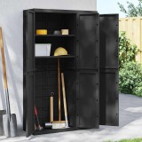 vidaXL Dulap depozitare de exterior, negru, 97x37x165 cm, PP 364208
