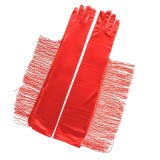 Manusi rosii cu franjuri