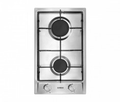 Plita Samus PSG-32SX3 Gaz 2 arzatoare Gratar metalic Sistem siguranta arzatoare Aprindere electrica L 29 cm Inox foto