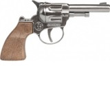 Jucarie Mini pistol Cowboy, culoare otel