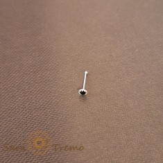 Piercing pentru nas din argint cu cristal zirconia negru - realizat in Thailanda