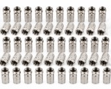 Cumpara ieftin Set 50 mufe F RG6 6.6 mm cu garnitura, conectori metalici pentru cablu coaxial, compatibili cu instalatii TV, SAT, CATV si CCTV