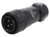 Mufă SA20 tată 3 pini IP67 8-12mm 25A 500V lipire cablu