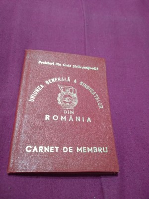 CARNET MEMBRU SINDICAT foto