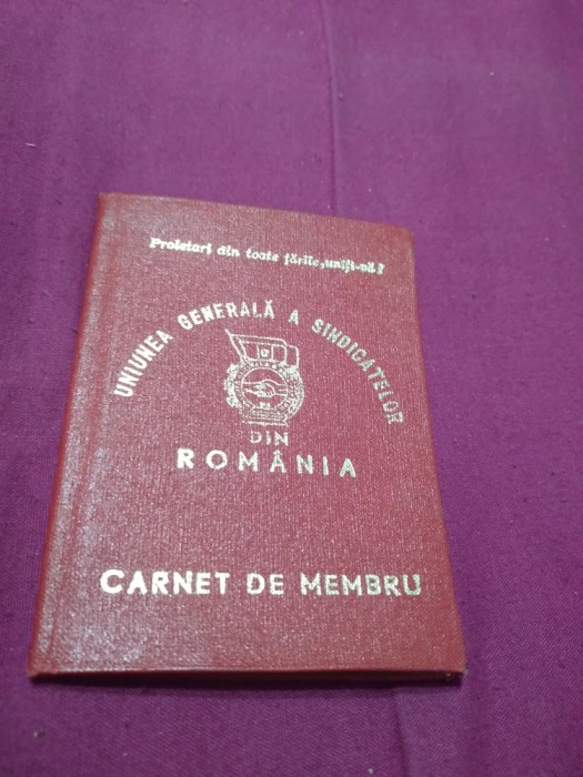 CARNET MEMBRU SINDICAT