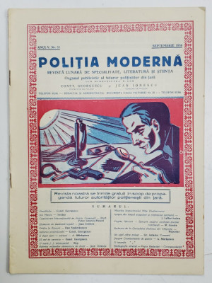 POLITIA MODERNA , REVISTA LUNARA DE SPECIALITATE , LITERATURA SI STIINTA , ANUL V , NR.55, SEPTEMBRIE , 1930 foto