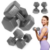 Set barbell hexagonal 2x4 kg gri