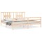 Cadru pat cu tablie 200x200 cm, lemn masiv de pin