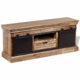 Cumpara ieftin Comoda TV cu 2 usi glisante lemn de mango masiv 110x30x45 cm
