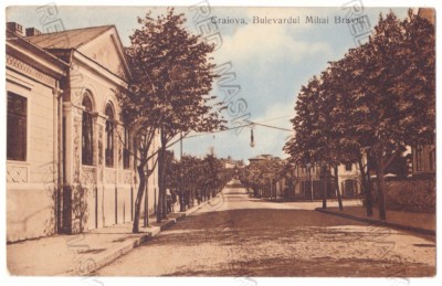 1785 - CRAIOVA, Mihai Bravu Ave. Romania - old postcard - used - 1917 foto